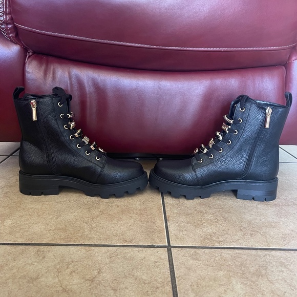 Karl Lagerfeld Paris Women Mela Combat Black Boots 7.5M and 8.5M - Picture 7 of 9
